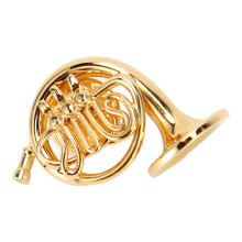 Gold Miniature French Horn Metal Model for Decoration, 10cm