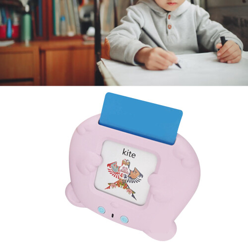 Bilingual Interactive Flashcards for Kids, Durable Plastic, Pink