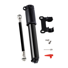 Portable Bicycle Pump Air Inflator Set - Compact Rubber Tyre Pump for Bicycles - Black Bicycle Accessories