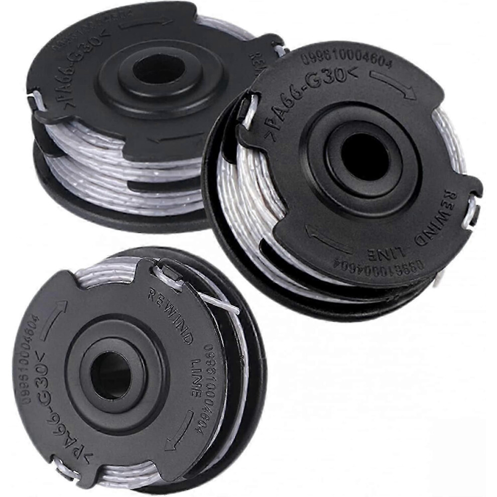 Lot de 3 bobines de rechange en nylon double couche pour tondeuse à gazon Greenworks, gris, 1,65 mm