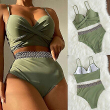 (M, B8126) Lebanghui Push Up Women Swimsuit One Piece Sexy Swimwear Women Bath Suit Stitch Detail One-pieces Swimming Suit Bathing Suits
