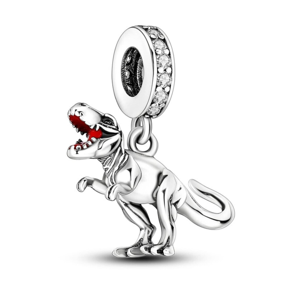 Realistic Tyrannosaur Dinosaur charm sterling silver for girl bracelet