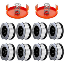 Black Decker Grastrimmer Spoel - 8 Vervangende Spoelen, 2 Doppen, 2 Veren, 1,65 mm Diameter, 9 m Lengte