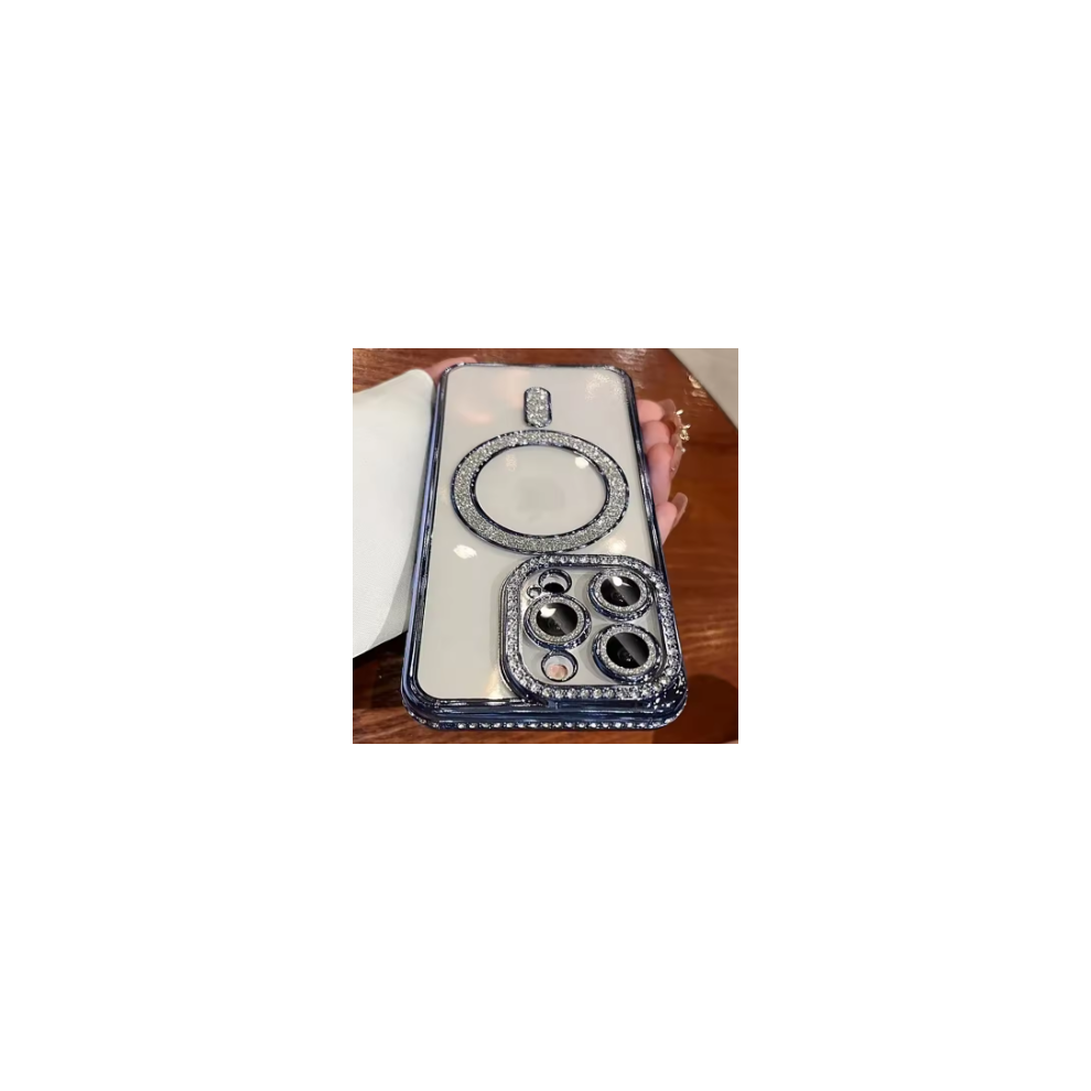 (For Iphone 17 Pro) Glitter Diamond Transparent Case For Iphone Blue 5051140567781