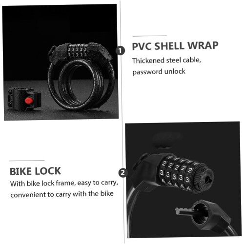 Waterproof Bicycle Lock with Cover, Security Lock for Bikes and Scooters, Rustproof and Durable Frame Mount Design 1