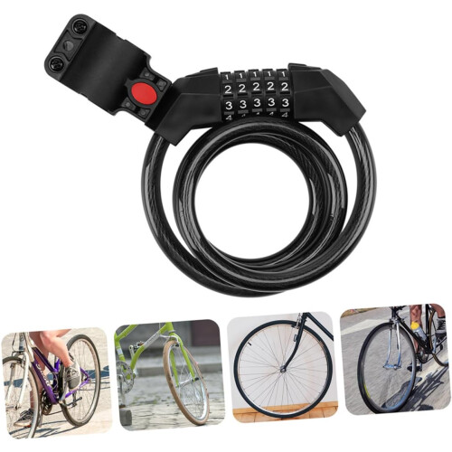 Waterproof Bicycle Lock with Cover, Security Lock for Bikes and Scooters, Rustproof and Durable Frame Mount Design 2