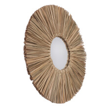 Woven Seagrass Round Wall Mirror – 40cm Decorative Hanging for Home