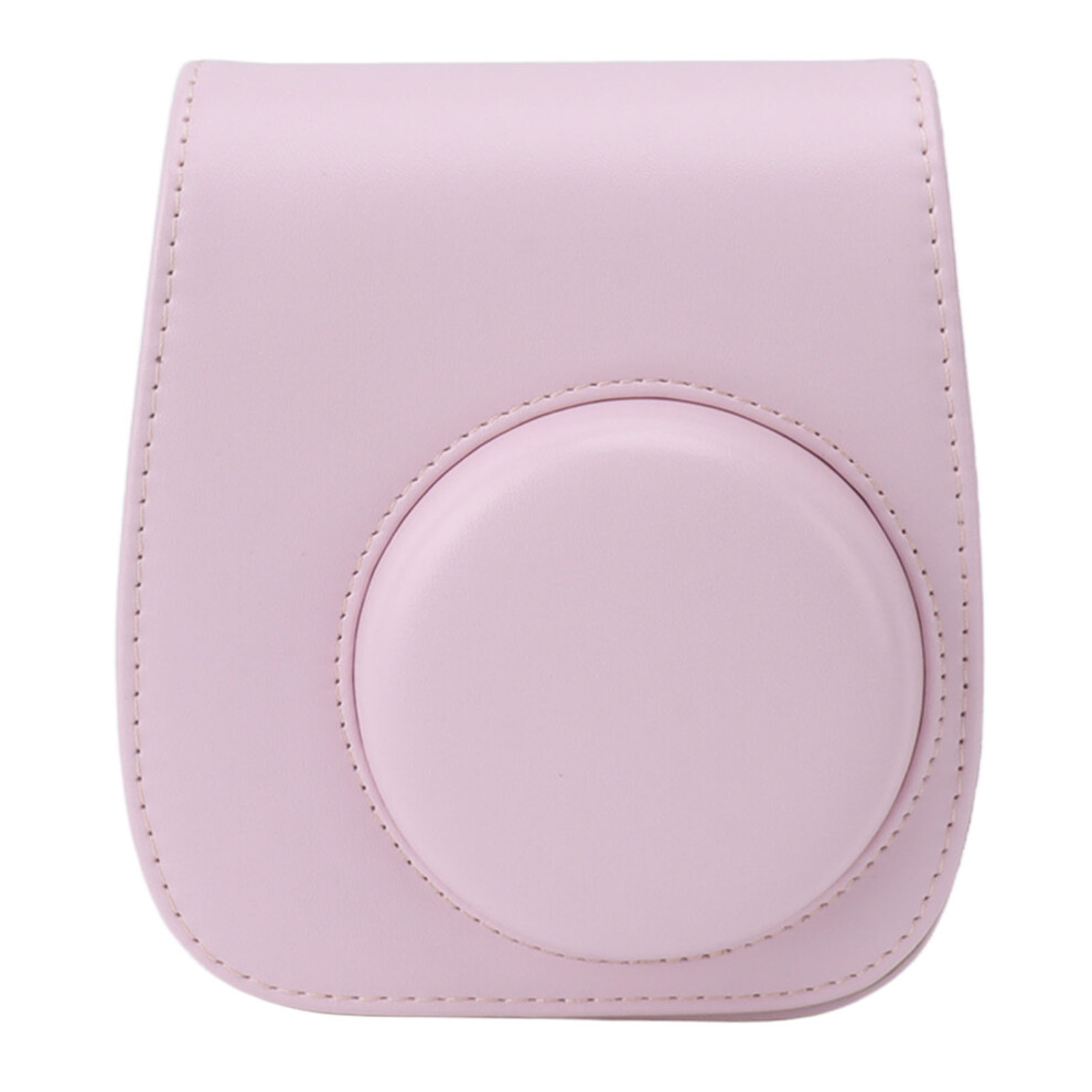Adjustable Strap Pu Leather Instant Camera Case For Travel & Camping Pink 9451338764095