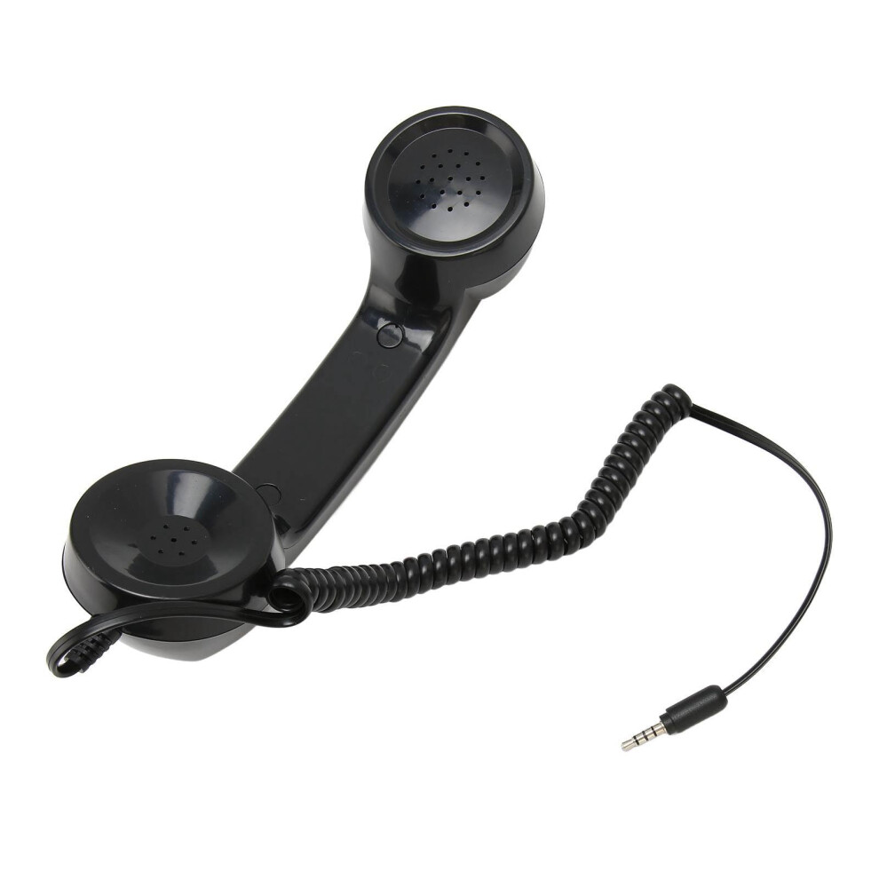 Retro Telephone Handset With Integrated Microphone, Excellent Sound Quality, Compatible With All Smartphones And Computers, Black 6276012324623