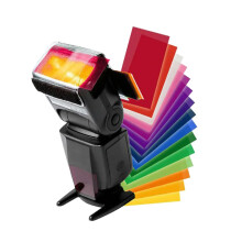 12 Gel Filters Set for Flashing Torch - Colorful Gel Filter Paper, Compatible with Photography Lighting Kits