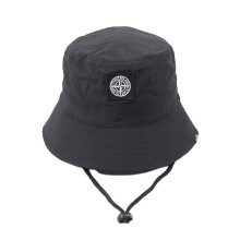 (Black) Stoneisland Hat Bucket Wind Fast Dry Adjustable Drawcord Sunshade Outdoor Summer