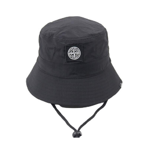 (Black) Stoneisland Hat Bucket Wind Fast Dry Adjustable Drawcord Sunshade Outdoor Summer