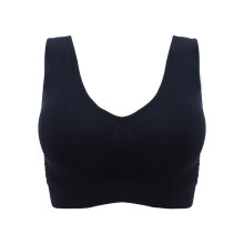 (Black, 6XL) Bras Breathable Sports Women Hollow Out Padded Sports Bra Top Plus Gym Size Yoga
