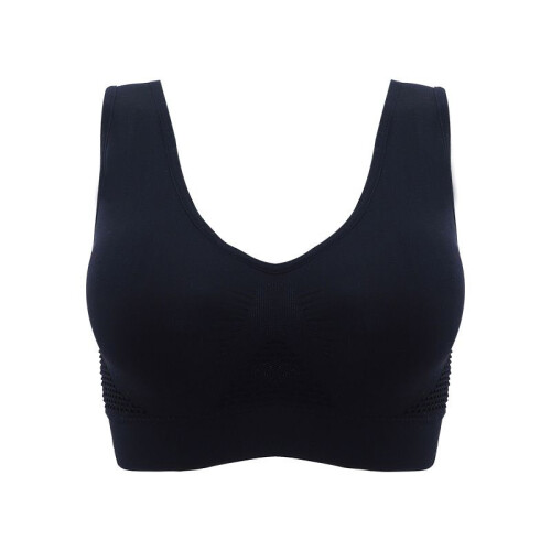 (Black, 6XL) Bras Breathable Sports Women Hollow Out Padded Sports Bra Top Plus Gym Size Yoga