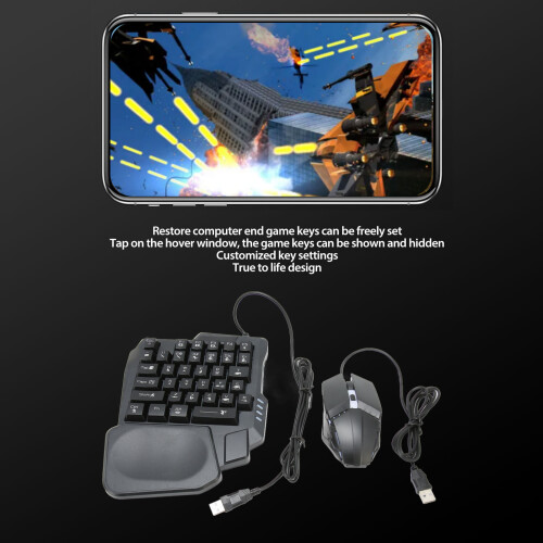 Mobile Gaming Combo: One Handed Keyboard Mouse & Stand for Android 2
