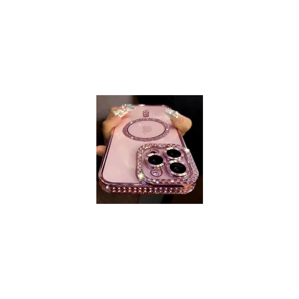 (For Iphone 15) Pink Glitter Diamond Transparent Case For Iphone Not,Specified 5051140564681