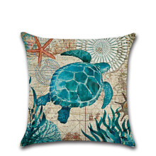 (Seaturtle) Ocean Collection Vintage Thicken Plush Pillowcase Whale Turtle Seahorse Octopus