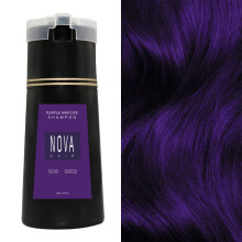 (Purple) Nova Instant Hair Dye Shampoo Treatment Cream 200ml Brown Black Women Purple Red