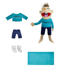 (Blue) Hand Puppet Jeffy Plush Toy Cosplay Game Stuffed Doll Cartoon Children Gift