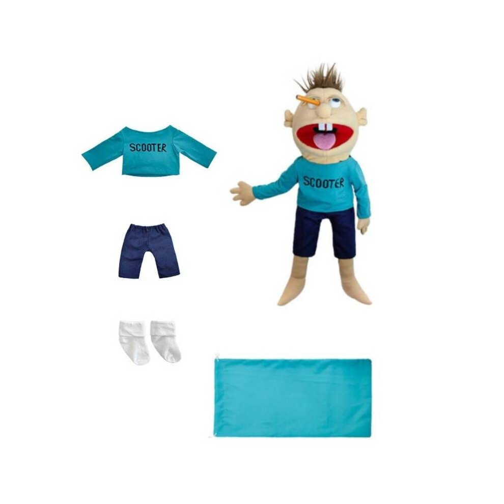 (Blue) Hand Puppet Jeffy Plush Toy Cosplay Game Stuffed Doll Cartoon Children Gift