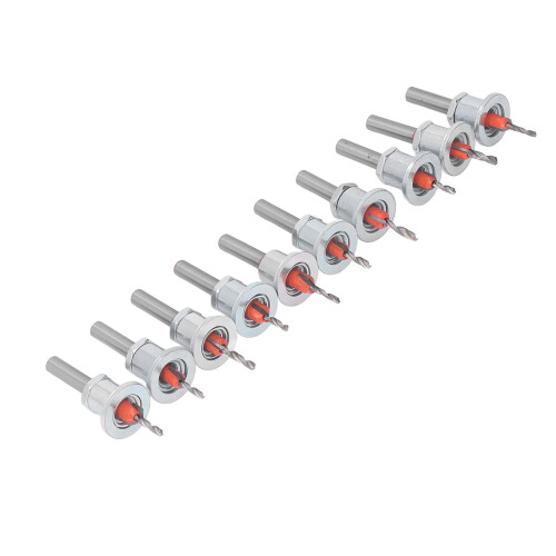 10PCS Tapered Countersink Bits for Soft Metals Wood Plastic Adjustable Stop