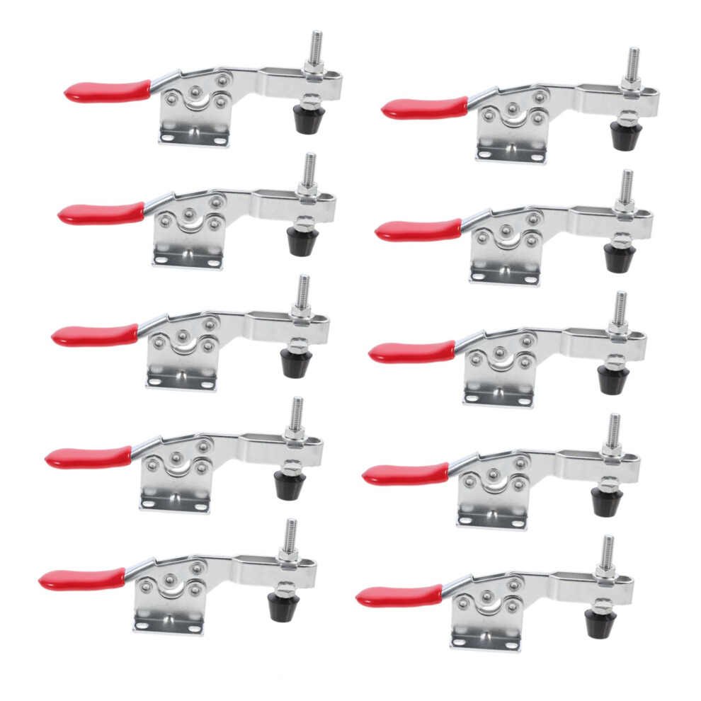 10 Horizontal Toggle Clamps Adjustable Pressure Clamps Heavy-Duty Rust-Proof Tool With Ergonomic Grip And Durable Construction 6482260510903