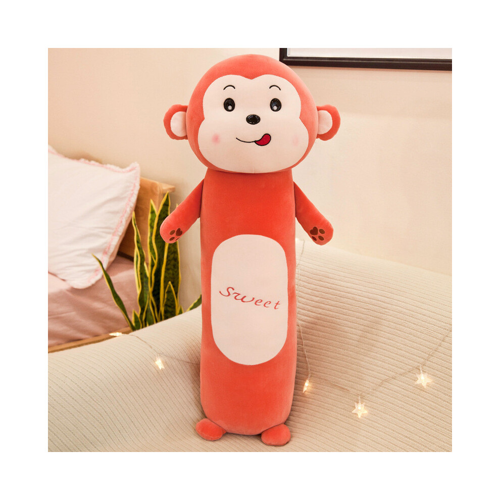 (Monkey, 110cm) Animal Cylinder Plush Toys Lion Frog Monkey Rabbit Stuffed Home Dolls Decor