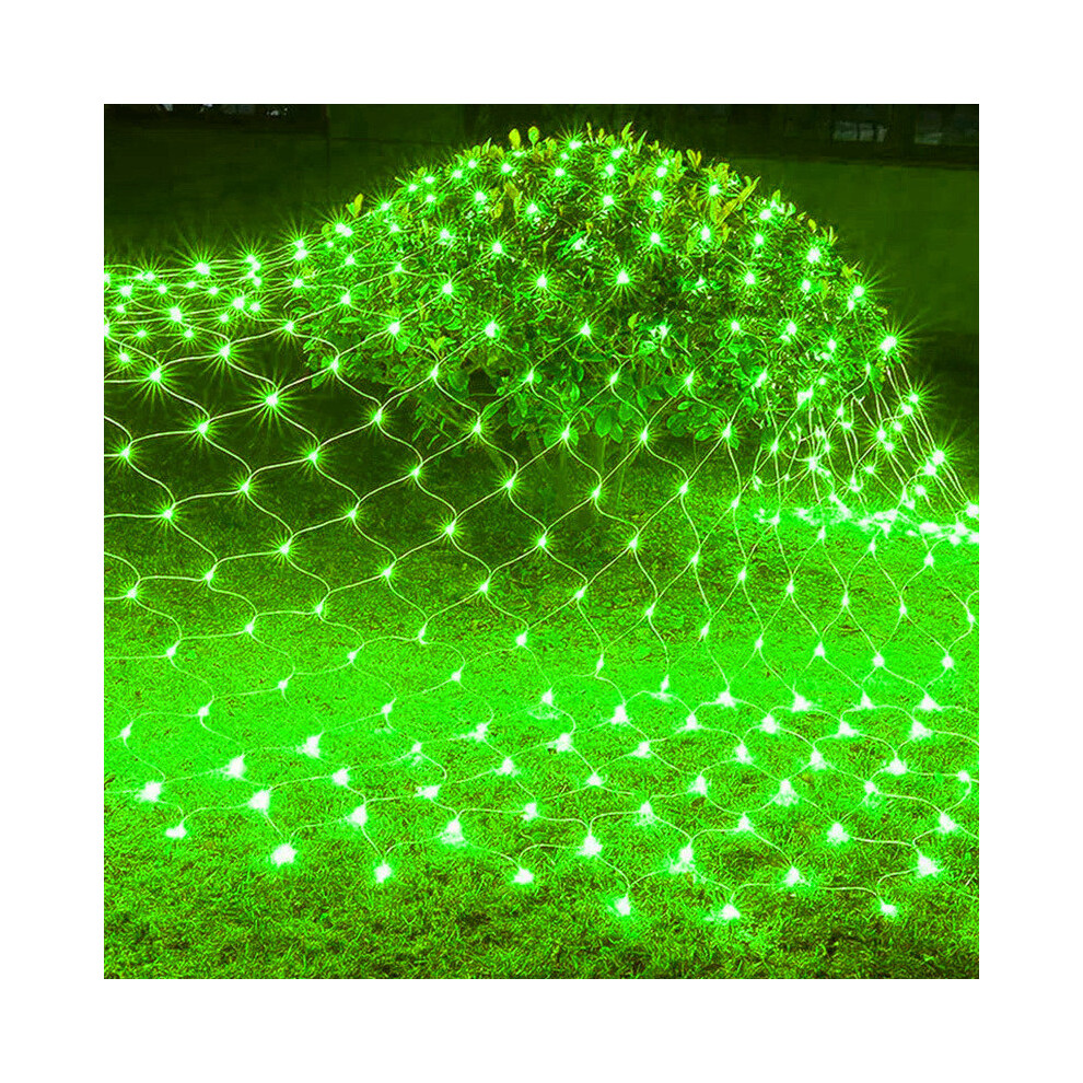 (Green, 3.2x2m) Mesh Colored Light String Rain Protection Christmas Decoration Courtyards For