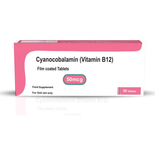 Vitamin B12 Cyanocobalamin 50mg Supplement 50 Tablets