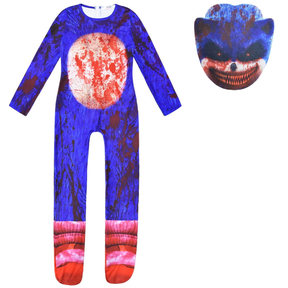 Photos - Fancy Dress (4pcs, 120cm) The Sonic Hedgehog Kids Halloween Jumpsuit Cosplay Costume Fancy Gift Set Dress(2pcs, 140cm)