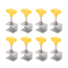 8 Sets Adjustable Aluminum Alloy Sliding Window Locks - Silver