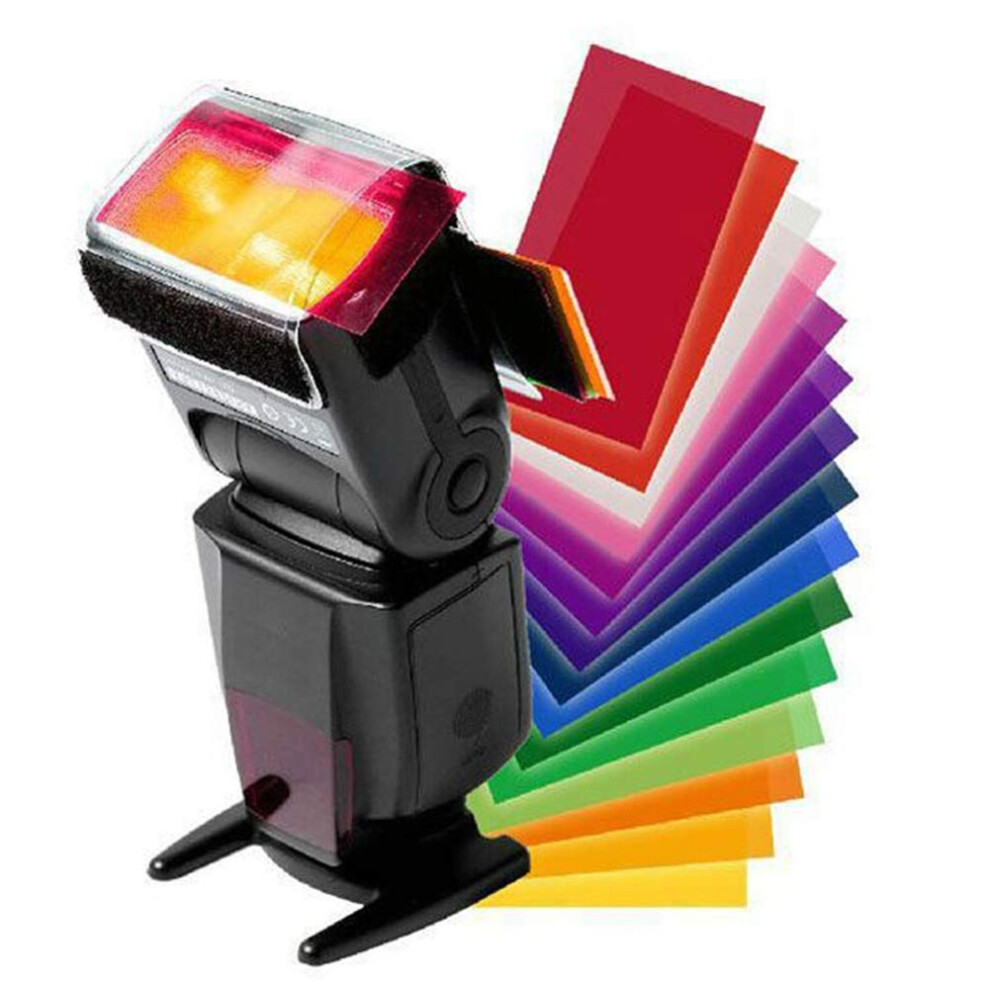 Flash Speedlite Colour Filter Cards Set Of 12, Photography Gels For Camera Flash Speed, Multi-Colored Filters Light 6493810580963
