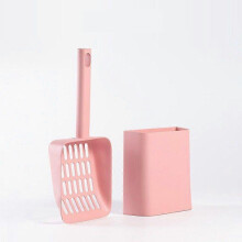 (Pink) Cat Pooper Scooper, 2 in 1 Cat Litter Scoop with Holder, Cat Stuff Cat Scooper for Litter Box Cat Accessories Cat Supplies Kitty Litter Scoop