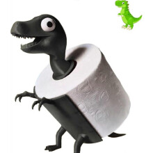 (Black) Dinosaur Toilet Paper Holder, 2025 New Funny Dino Toilet Paper Holder Rack, 3D Printed Bathroom Decor Paper Holder, Creative Dino Paper Holder