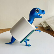 (Blue) Dinosaur Toilet Paper Holder, 2025 New Funny Dino Toilet Paper Holder Rack, 3D Printed Bathroom Decor Paper Holder, Creative Dino Paper Holder