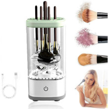 (Transparent) Cosmetic Brush Cleaner, Upgrade Electric Make Up Brush Cleaner, Quick & Efficient Cleaning for Makeup Brushes, Gifts for Women