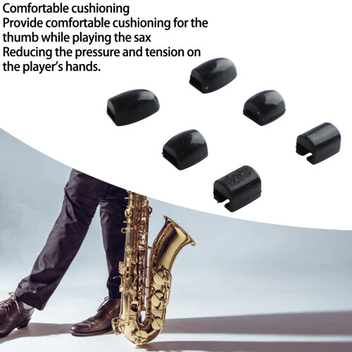 6Pcs Silicone Saxophone Key Risers Cushions Black for Comfortable Play 2