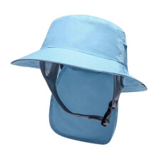 (Blue) Bucket Hat,Lightweight Surf Big Brim Neck Cover Visor Sun Protection Hat For Cycling Watersports Tourism Surfing Camping