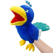 (Peacock) Cute Bird Hand Puppet Childrens Educational Plush Toy Doll Kindergarten ParentChild Storytelling Parrot Rag Doll