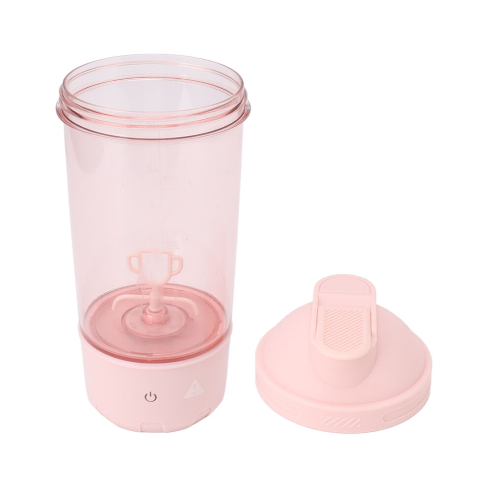 Pink Electric Protein Shaker Bottle 600Ml Rechargeable Mixer Cup
