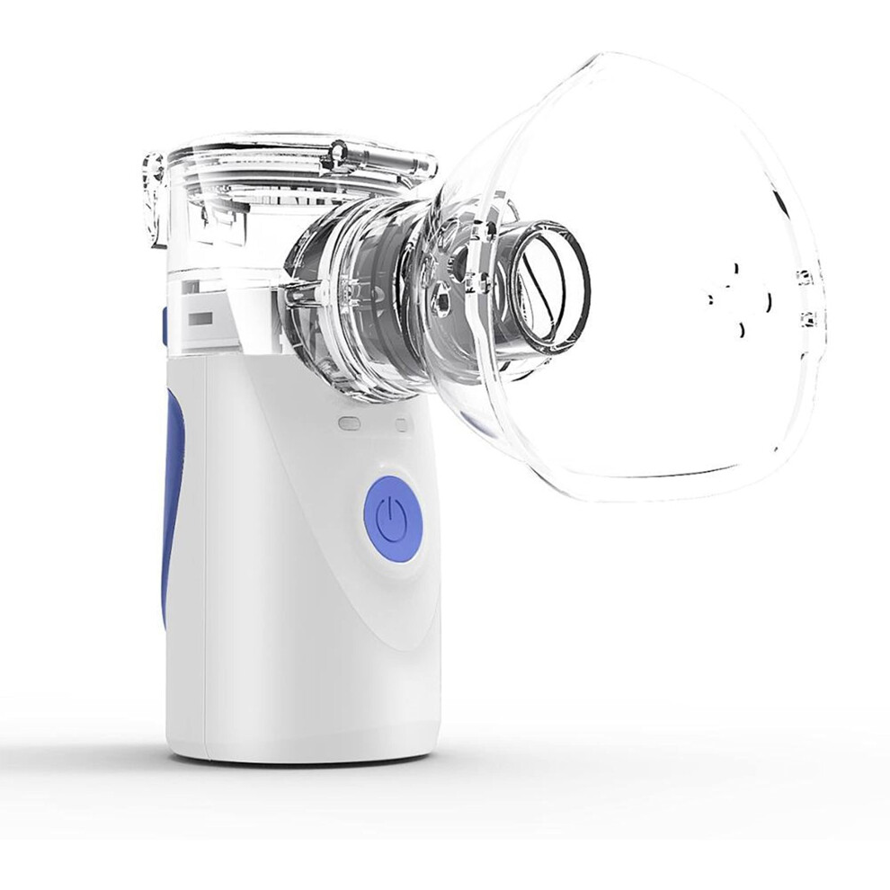 Blue Aerosol Nebulizer Portable Ultrasonic Battery Operated With Usb Inhaler Mask Atomiser For Travel Home Office