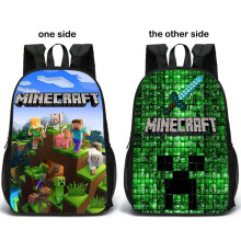 (Style E)Minecraft Muster Doppelseitig Schulranzen Rucksack Atmungsaktiv Tasche Geschenk Mode