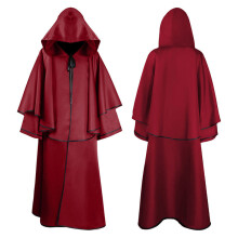 (Red,5xl)Mittelalter Kapuzen Gewand Umhang Zauberer Rollenspiel Kostüm für Halloween Event