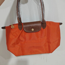 (Classic Orange,Large Long Handle)Unique Dumpling Style Large Nylon Shoulder Bag For Women With Ecofriendly Features In Hues Classic