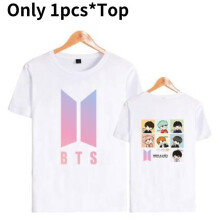 (White,M)Bts Print T-Shirt Unisex Tee Bangtan Jungen Kleidung Mode Sommer Shirt Geschenk