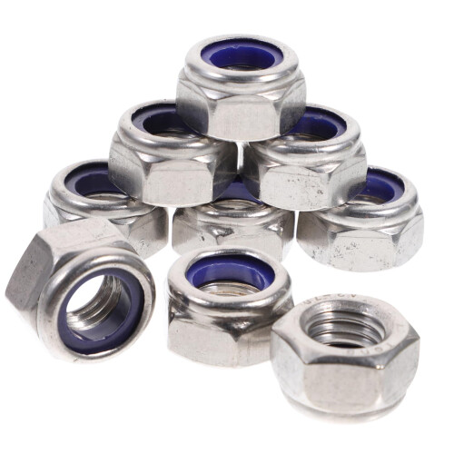 20-Piece Hex Lock Nuts Set, Stainless Steel, Durable for DIY Projects, Stable and Practical, M6 Size