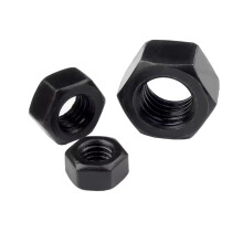 Nuts 10pcs Metric Hex Nuts Grade 8.8 Black Carbon Steel M2 to M36 Sizes for Industrial Use