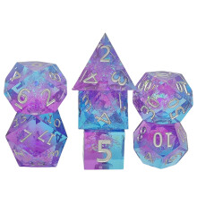 7pcs Polyhedral Resin Dice Set for RPGs and Tabletop Gaming - Multi-Color Dice Collection for D&D