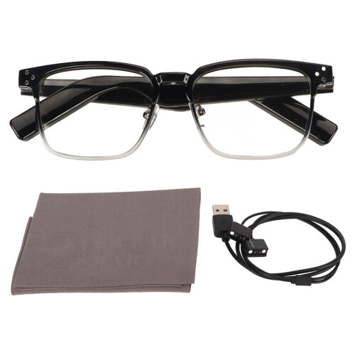 Black Open Ear Smart Glasses IPX4 Waterproof Wireless Bluetooth 5.3 Stereo 1