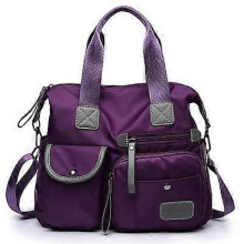 (Purple) Ladies Handbag Wallet Nylon Large Capacity One Shoulder Crossbody Travel Gift